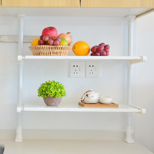 Batch Sky-High Kitchen Utensil Storage Rack, Drain Rack, Microwave Shelf Rack, Layered Shelf with Latch