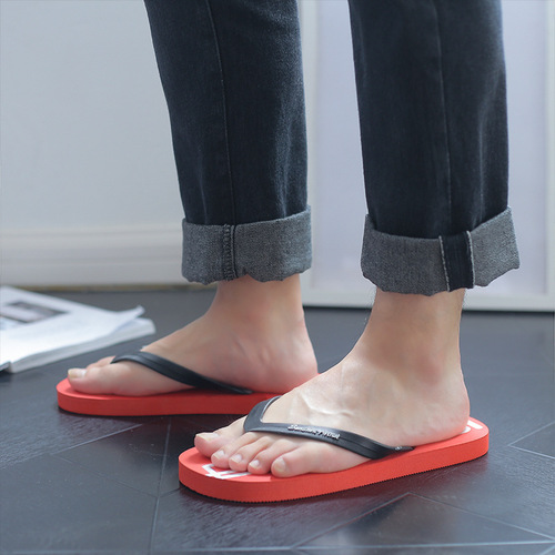 Summer flip-flops Korean style men's flip-flops outdoor non-slip outer wear trendy flip-flops casual beach fashion large size slippers