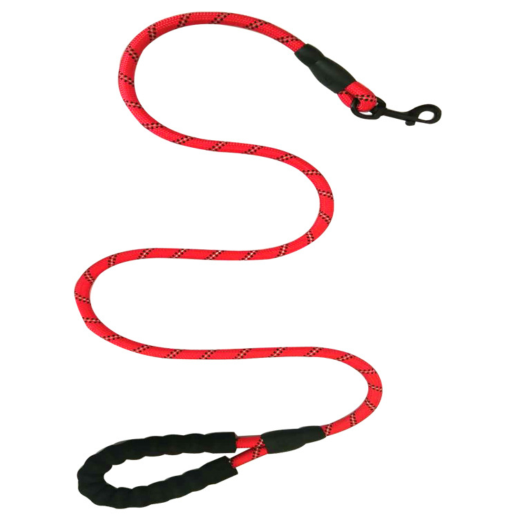 Hundeleine mit Zugband und komfortablem Griff für mittelgroße und große Hunde, reflektierend, mehrfarbig, rundes Seil_voghion.com