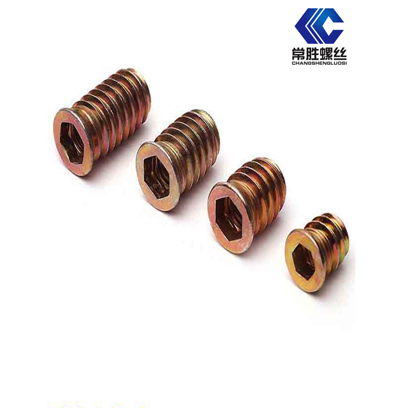 厂家销售镀锌铁直通内外牙罗母 家具链接预埋梯形螺帽螺纹