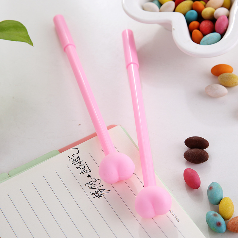 Amor creativo corazón lindo gel pluma 0,5mm negro estudiante papelería gel pluma fabricante al por mayor