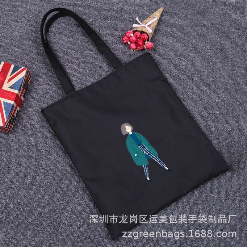 韩版休闲简约文艺帆布包女包手提单肩斜挎包森女系学生帆布袋