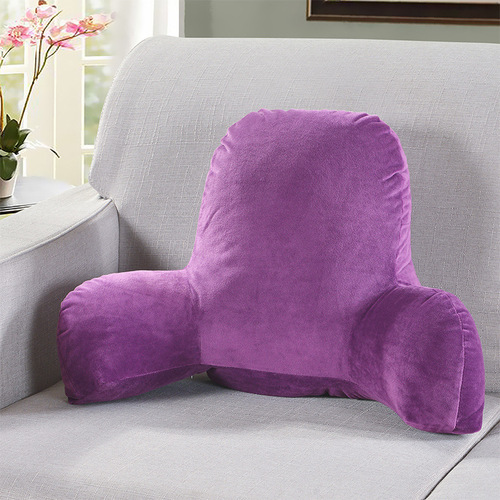 Wholesale solid color corduroy cushion with armrest lumbar sofa back pillow warm crystal velvet pillow can be customized