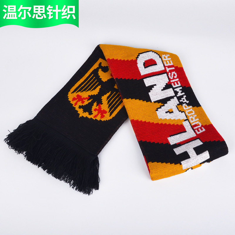 Bufandas jacquard acrílicas personalizadas bufandas de fans suministro al por mayor caliente personalidades nacionales personalizadas fans