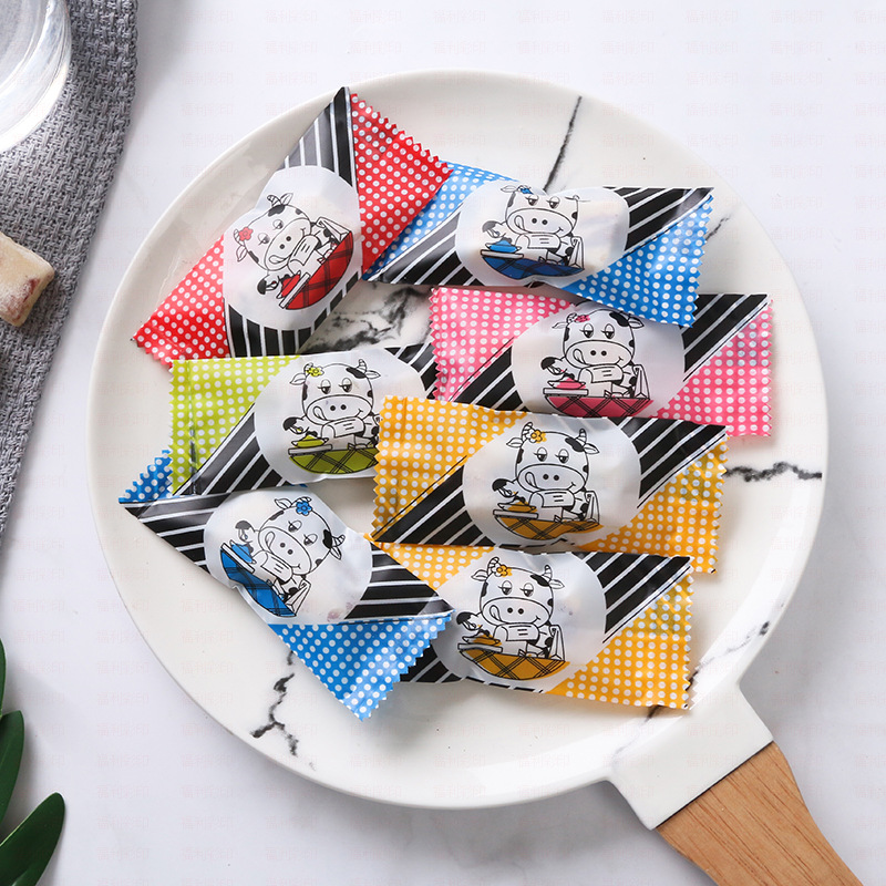 Directo de fábrica de embalaje para hornear turrón de embalaje de la leche del caramelo bolsa de embalaje interior máquina de plástico bolsa de sellado 200 Unids/pieza