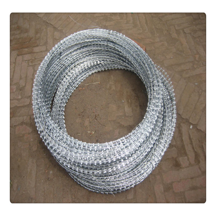 厂家现货供应带刺铁丝网刀片刺网刀片刺丝蛇腹式) 螺旋式刀片刺绳