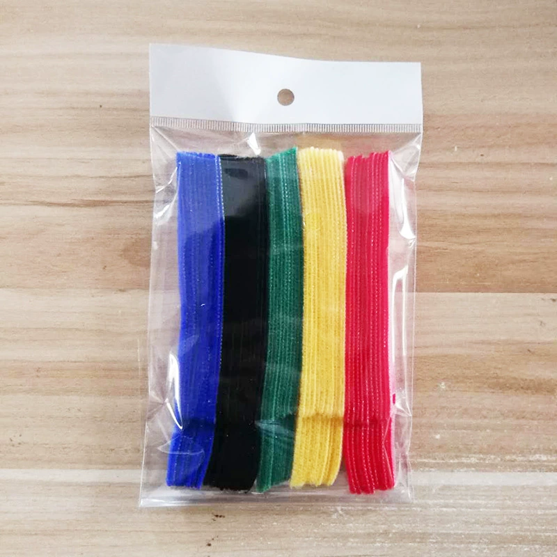 50 пакетов липучки провод галстук ремень черный провод данных гарнитура для хранения проводов