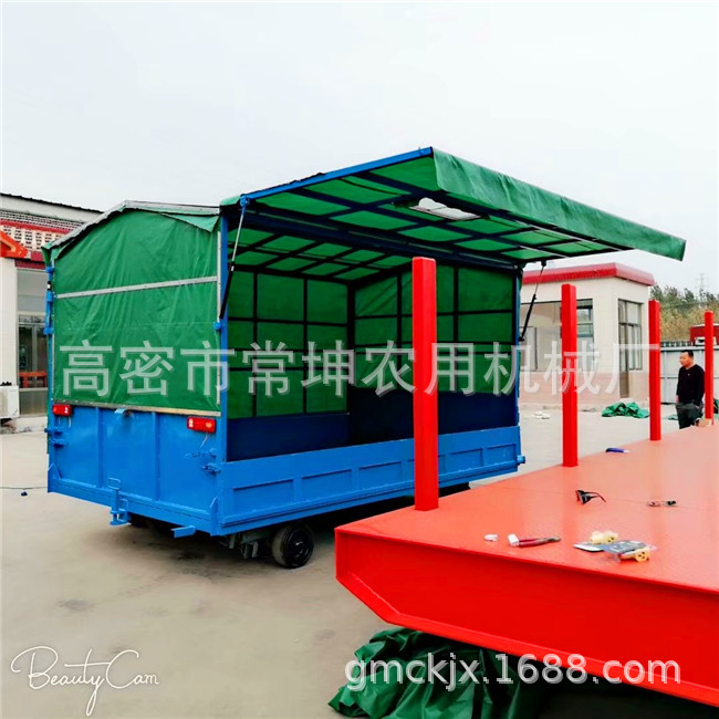 厂家供应   3吨飞翼式雨棚拖车  气拉杆升降  量大从优  非标定