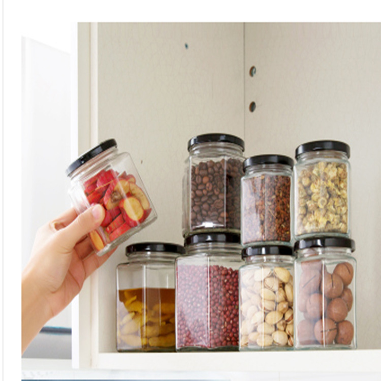 批发 蜂蜜玻璃瓶 密封果酱瓶 六棱酱菜燕窝包装 六棱食品罐