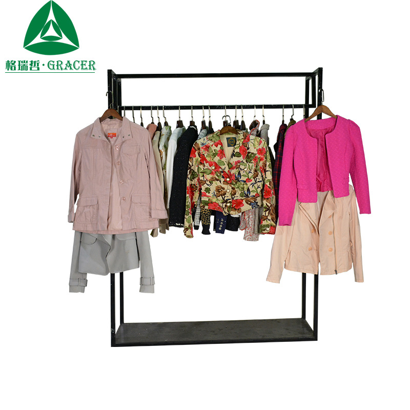 格瑞哲碎花甜美风棉质外套直筒小西装used clothing整柜批发出售