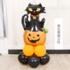 Black Cat Pumpkin Pillar
