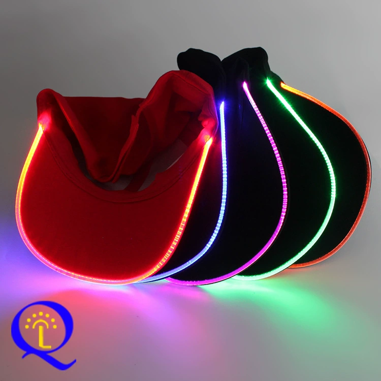 Уличная отдыха LED светодиодная кепка из чистого хлопка, козырёк утки, бейсболка с многоцветной подсветкой, оптом из Дунгуана