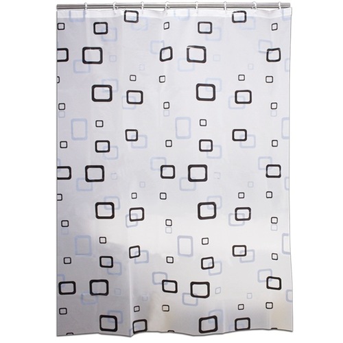 Fashionable black and gray checkered PEVA shower curtain Ningbo thickened waterproof and mildew-proof printed shower curtain partition bathroom curtain
