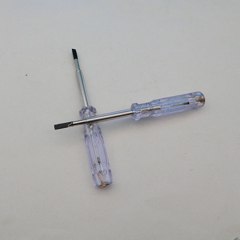 银冠两用测电笔6138纯铜带磁一字螺丝刀家用感应测电笔便携式批发