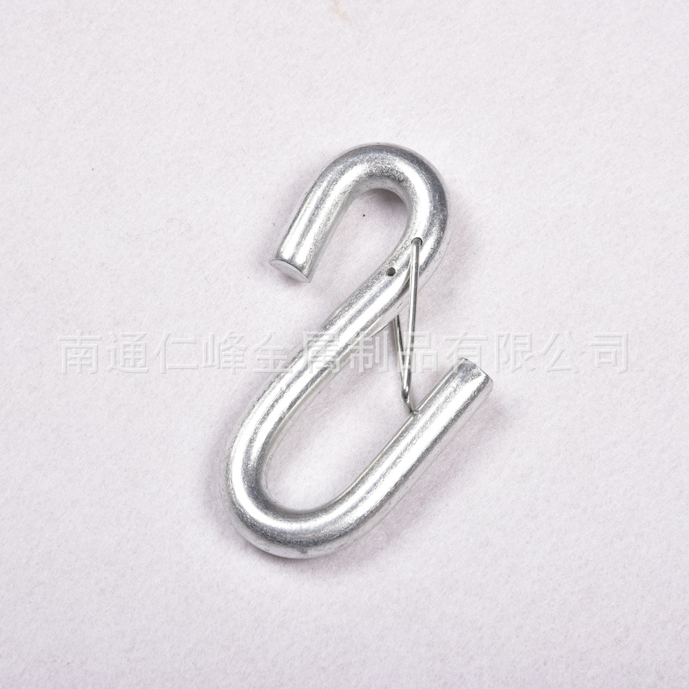 镀锌S钩带弹簧S钩工业承重折弯钩多功能实心五金挂钩S型连接钩子