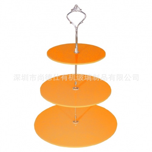 多层亚克力纸杯蛋糕展示架 创意彩色亚克力水晶蛋糕支架惠州