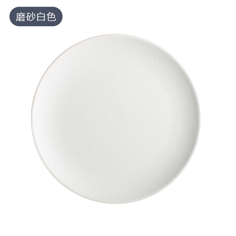 Yunhetang Nordic ins placa de cerámica Occidental Negro y Blanco Rosa placa plana Placa de filete Placa de postre vajilla personalización