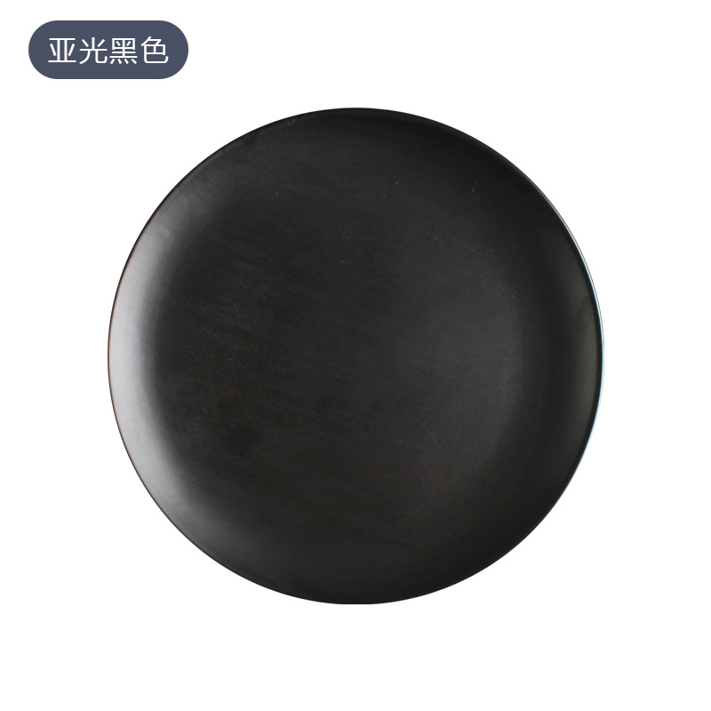 Yunhetang Nordic ins placa de cerámica Occidental Negro y Blanco Rosa placa plana Placa de filete Placa de postre vajilla personalización