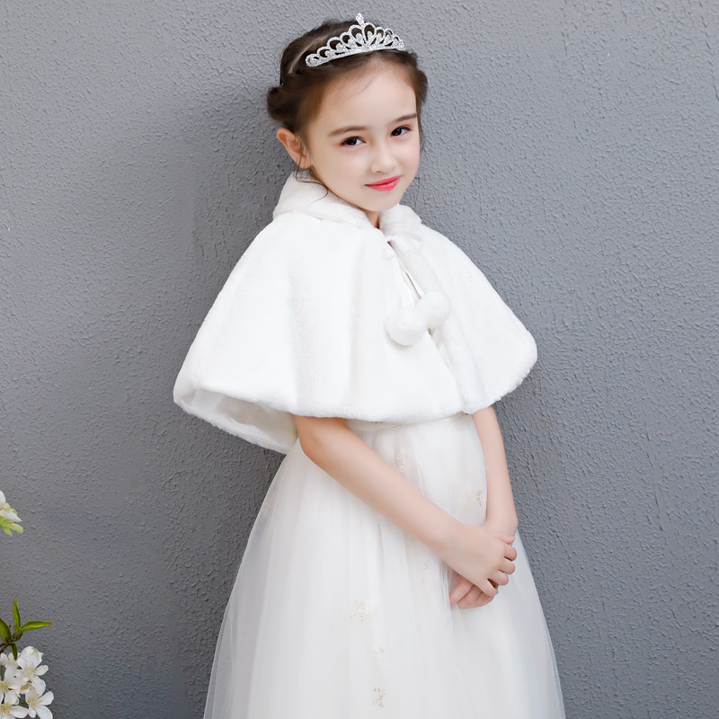 Vestido DE LOS NIÑOS chal capa femenina flor niña Otoño e Invierno Niña pequeña capa al aire libre princesa vestido abrigo caliente venta al por mayor