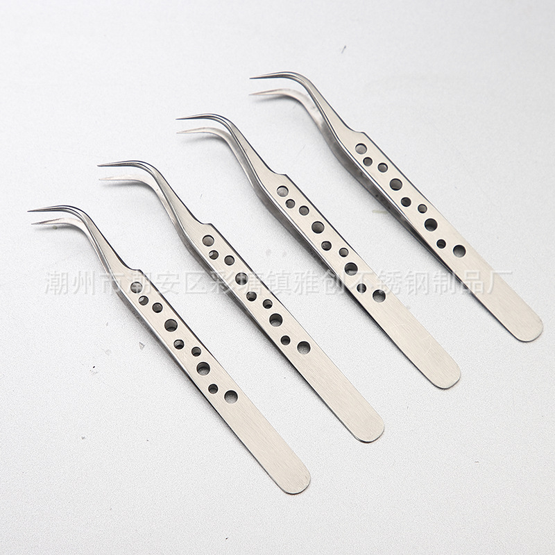 不锈钢加厚九孔镊子  手机电子维修工具 精密燕窝挑毛镊子工具