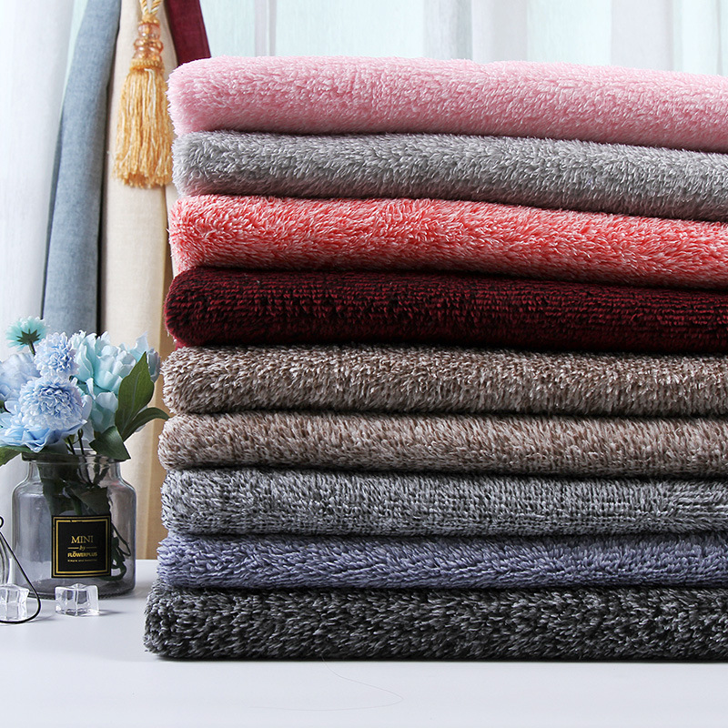 涤纶家居服毛绒睡衣毛绒拖鞋面料 双面双色舒棉绒布料柔软植绒布