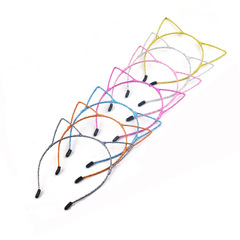 萬聖節動物發箍自拍小貓發箍繞布鐵頭箍原宿風小貓發卡批發