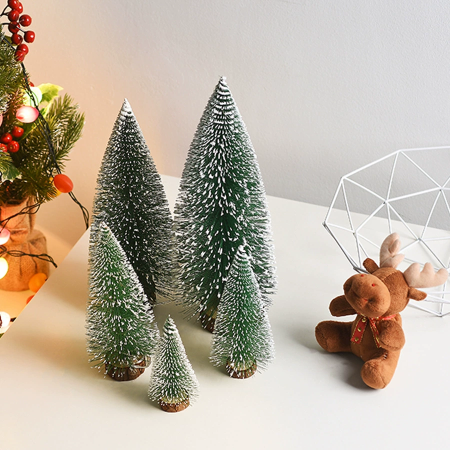 Мини Christmas-елка с кончиками снега, настольная инсталляция, 11 см или 16,5 см, опциональные огни