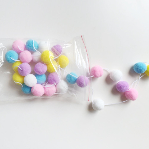 ins decoration Nordic style home soft decoration photo children's room girl's room decoration macaron color hair ball string hangings