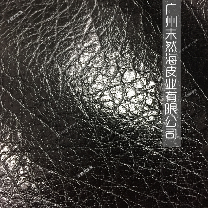 头层牛皮大象纹粒面机车包用黑色油蜡皮整张真皮