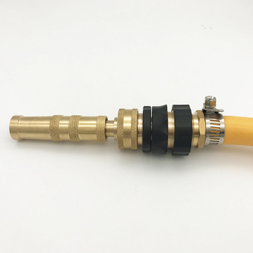 Garden brass nozzle, heavy-duty adjustable twist hose nozzle head, garden hose, car washing, flower watering spray gun