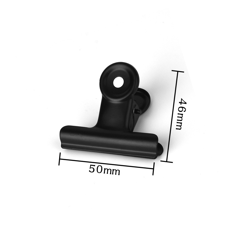 Clip de hierro de pintura clip de almacenamiento de oficina 22-90mm clip de metal negro Clip de sellado de cocina