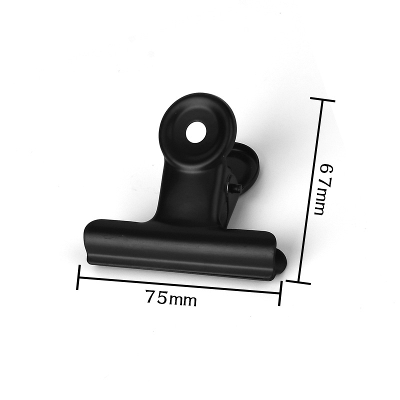 Clip de hierro de pintura clip de almacenamiento de oficina 22-90mm clip de metal negro Clip de sellado de cocina
