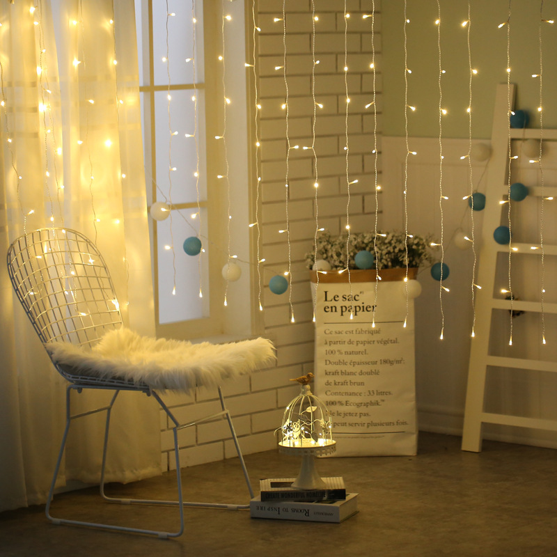 Gypsophila light ice strip light string outdoor rainproof led holiday decoration small colored lights flashing lights star light string curtain lights