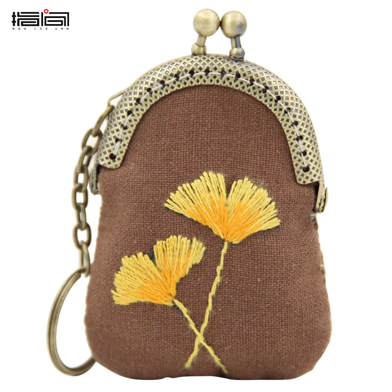 Jinhao collar hecho a mano DIY bordado boca Bolsa de Oro adornos creativo regalo femenino paño bordado kit suéter cadena