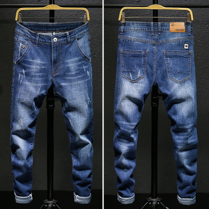 Men's jeans casual men's elastic slim fit spring and autumn pants_voghion.com