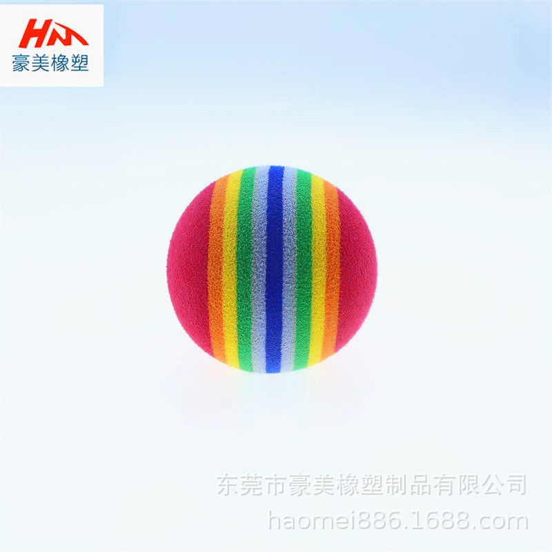 Directo de fábrica EVA bola EVA pelota de juguete de juegos EVA pelota de práctica de golf gato perro mascota bola del arco iris