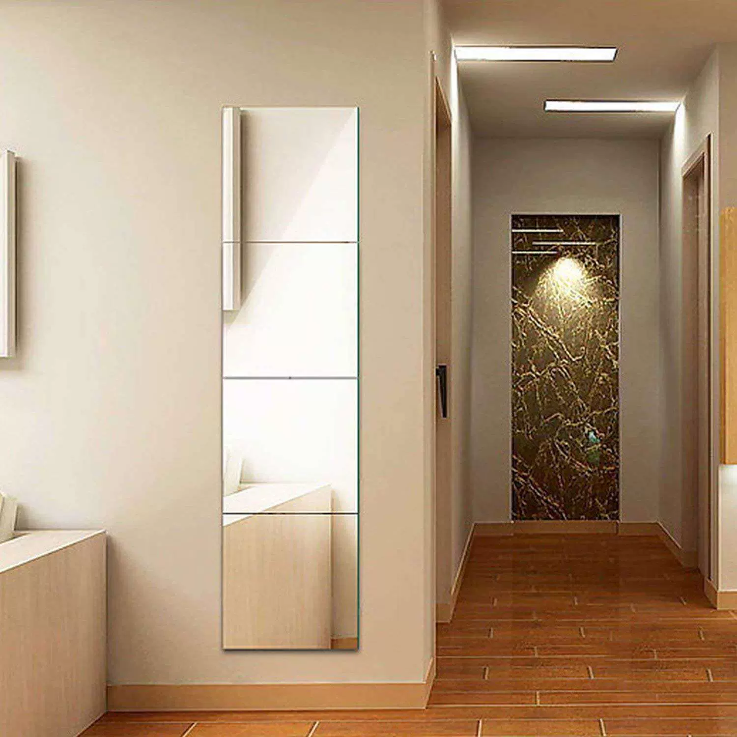 厂家生产穿衣镜拼接镜 无框落地镜宿舍落地贴墙自粘拼接镜