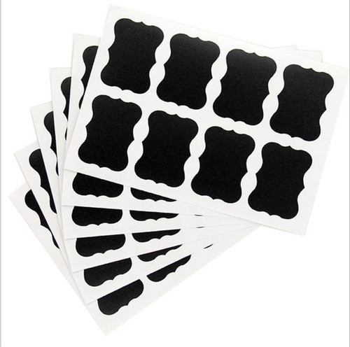 Glass Jar Sticker, Blackboard Self-Adhesive Label, Bottle Sticker, Irregular Blackboard PVC Glass Bottle DIY Blackboard Sticker