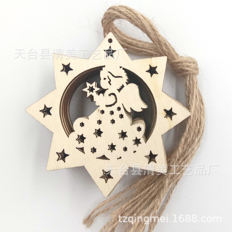 10 piezas de madera decorativas de madera de la estrella de ocho puntas de troncos 10 piezas en un paquete