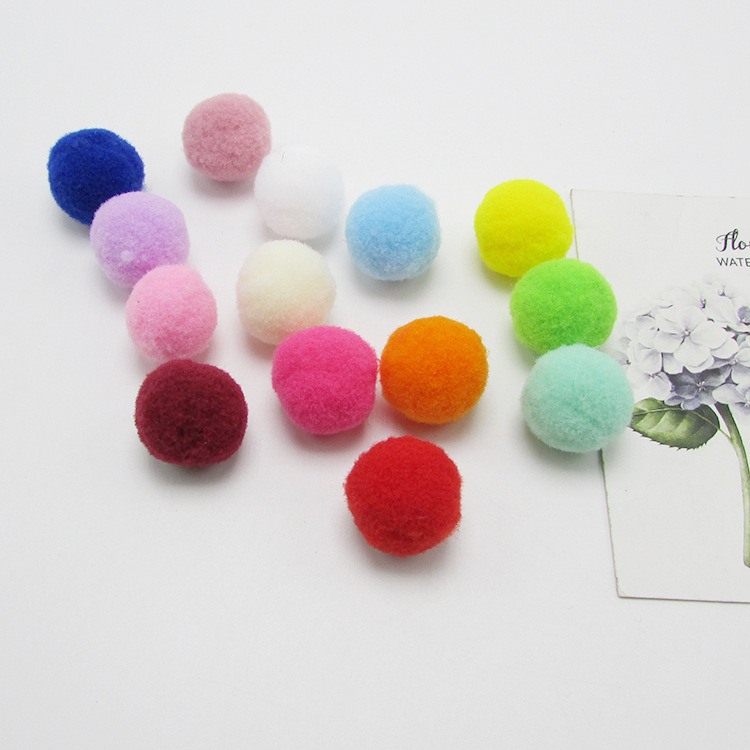 Alto elástico colorido bola de peluche bebé hecho a mano DIY creativo Bola de piel decorativa accesorios para el cabello de los niños material decorativo Bola de piel