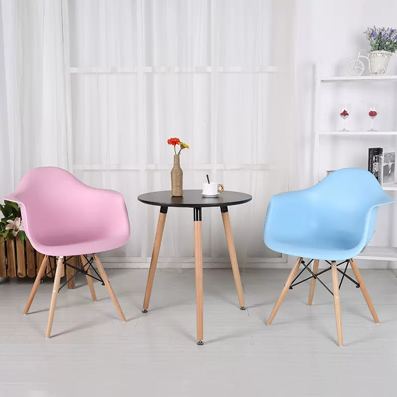 批发多色靠背简约北欧塑料时尚休闲椅后现代创意靠背扶手餐椅子