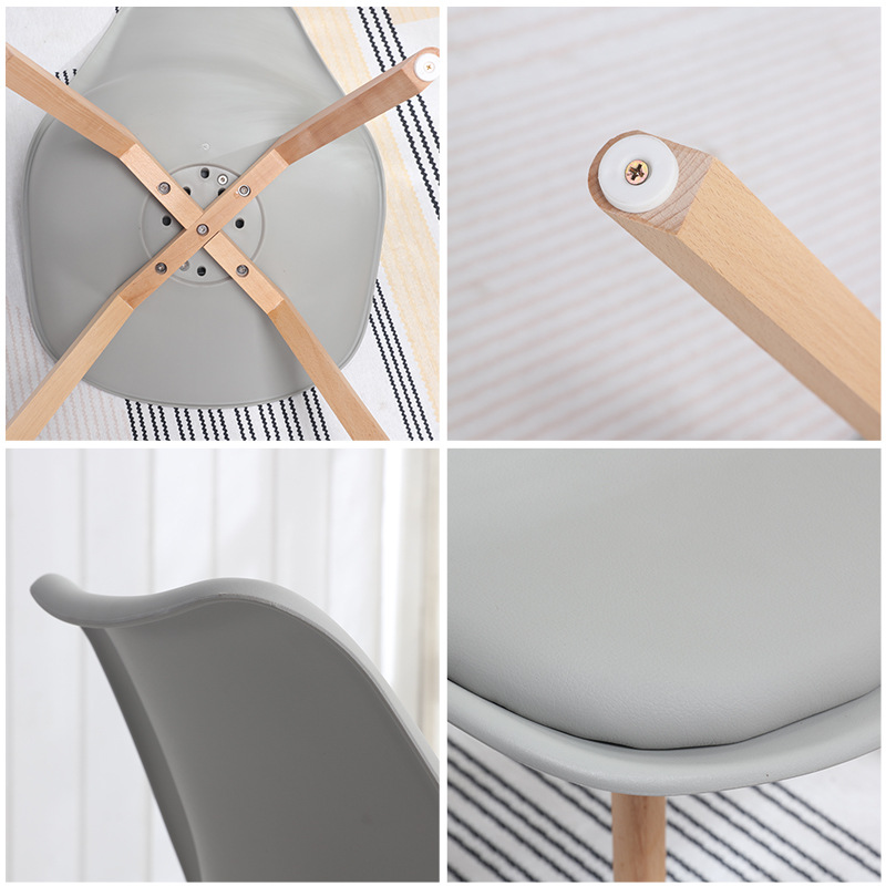 Silla minimalista moderna Eames, silla de comedor de estilo europeo, silla informal para uso doméstico con respaldo para escritorio de estudio, sala de estar, cafetería y silla de comedor para reuniones.