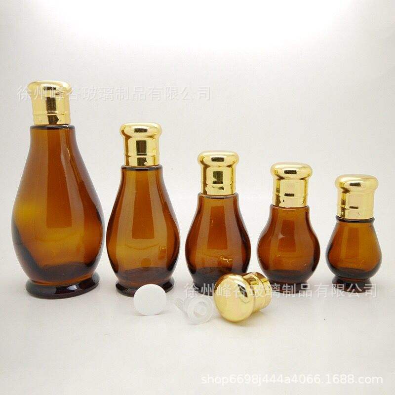 厂家批发茶色单葫芦精油瓶化妆品分装瓶10毫升20毫升30毫升50毫升