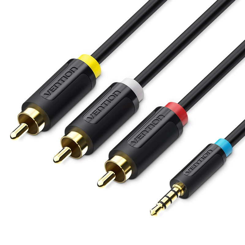 威迅 AV линия 1.3 аудио-видео кабель 3.5 мм на три RCA для передачи аудио и видео, композитный кабель, длина 1.5м, 2м