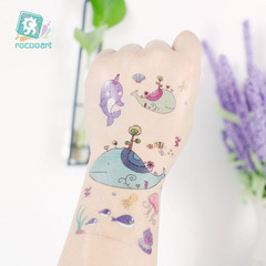 跨境防水兒童紋身貼 海洋動物鯊魚美人魚卡通紋身貼紙 tattoo