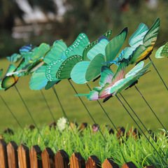 仿真蝴蝶 插杆插花盆栽園藝園林家居裝飾美化綠植裝飾12隻套裝