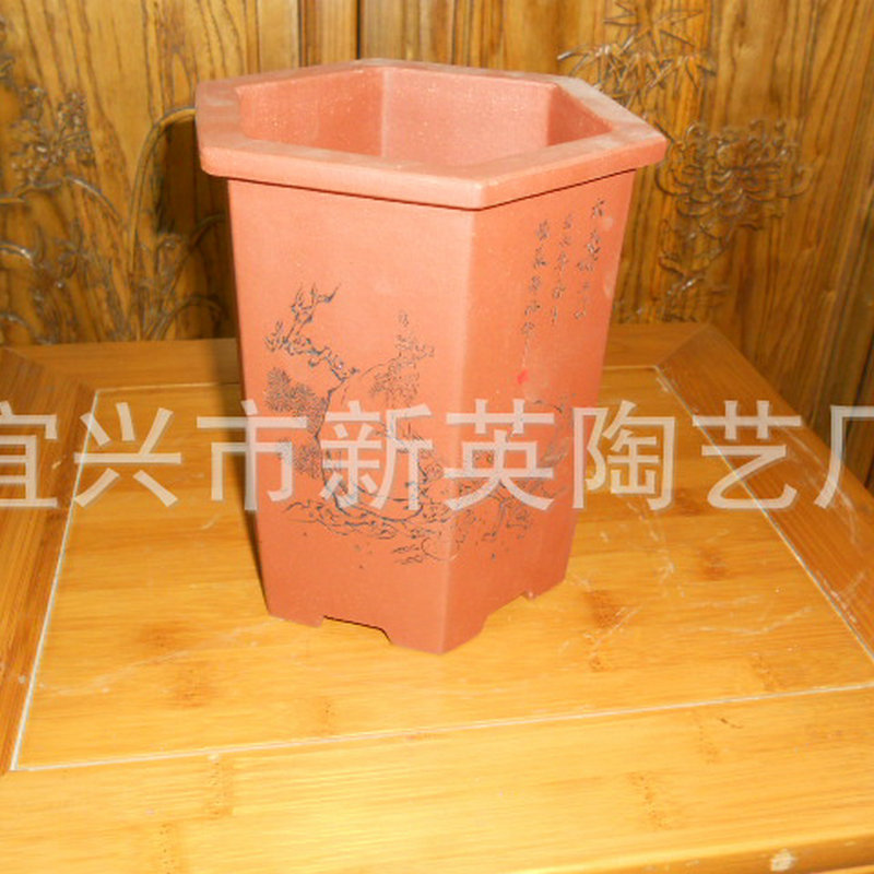 生産販売の高さは六方マイクロ紫砂植木鉢紫砂小植木鉢シリーズの卸売りを描いています。|undefined