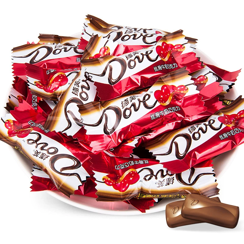 Milk Chocolate (Dove) Wedding Candy, 500 g Bulk Pack, Red Festive Packaging (~100 pcs)