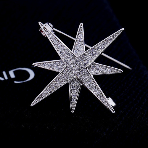 Korean version of high-end micro-paved zircon corsage personalized badge fashion suit coat pin female star Mangmi word brooch