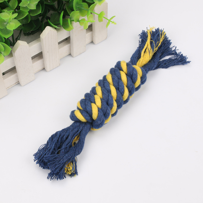 Suministros para mascotas cuerda de algodón resistente a mordidas juguete cuerda de mordedor nudo de ratón nudo gato perro mordedura cuerda peluche pequeño perro juguete al por mayor